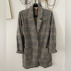 Philosophy Blazer Jacket Womens L Multicolor Houndstooth Single Button